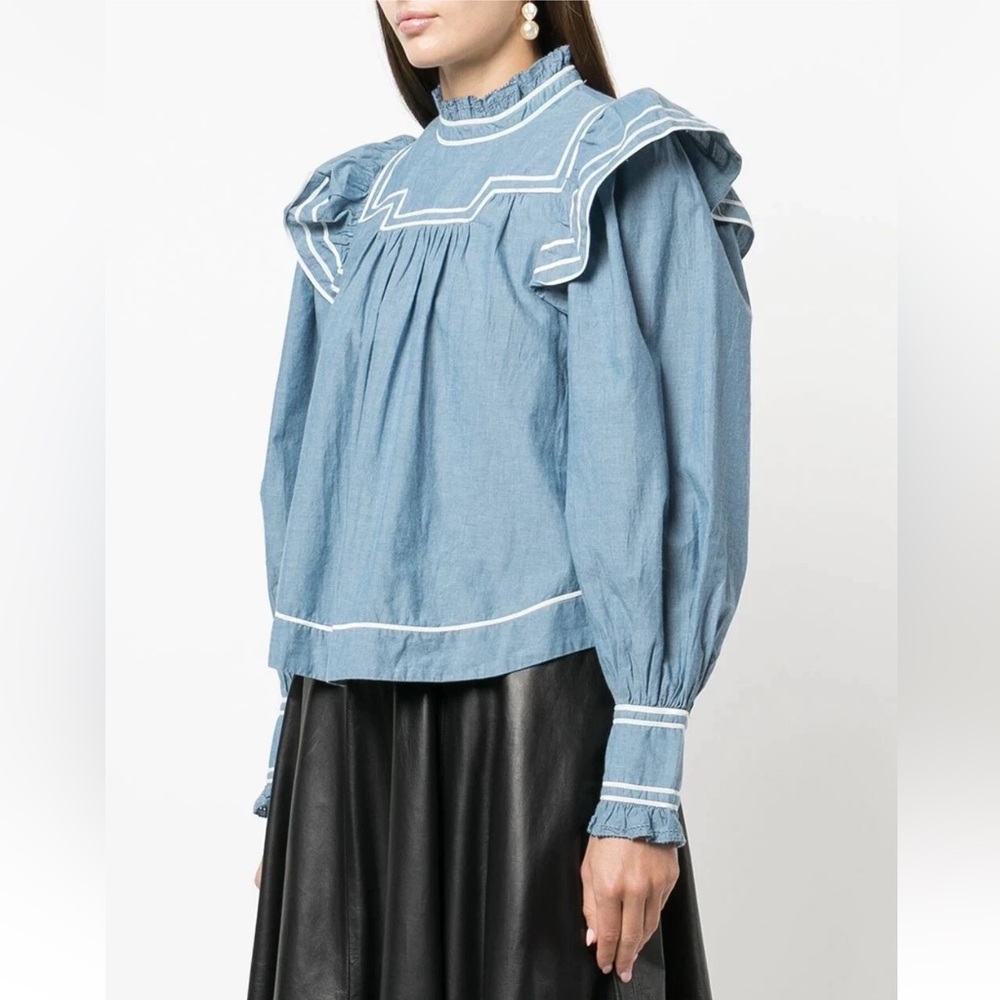 Ulla Johnson Mock Neck Long Sleeve Crop Top 248/046 - Picture 6 of 10